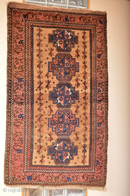 Circa 1900's Gulbenkian Baluch.. Camelground wool all natural colors 

                       