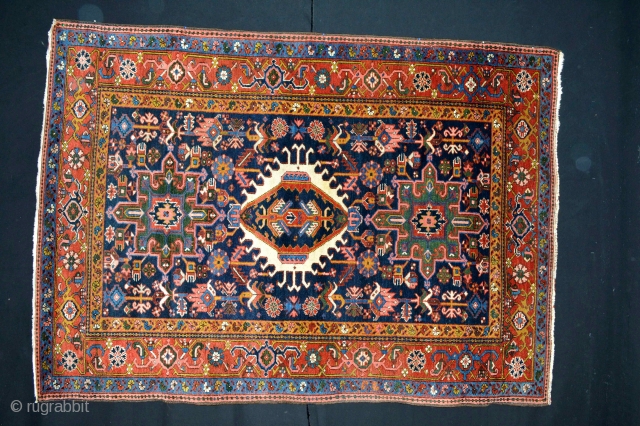 This Northwest Persian Rug is made by Karacha (Karadja) Area.First quart 20th century(1900-1925) Very Good Qualty wool, 100% Natural Colors Good pile some area littlebit lower. Size 198 x 141 centimeters. Very  ...
