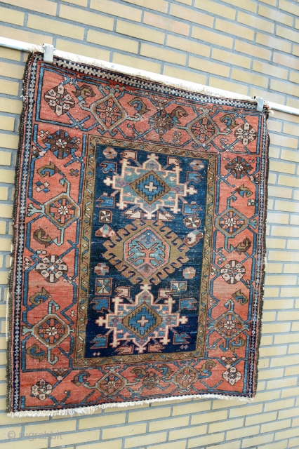 Very decorative end of 19th century or circa 1900 Karadja Heriz region small rug size 108x129 centimeters.

Check other items,              