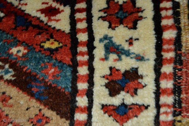 Colorful Antique and  Full Pile, probably Sauj Bulagh or  Kurdish bagface 
size 66 x 52 centimeters.               