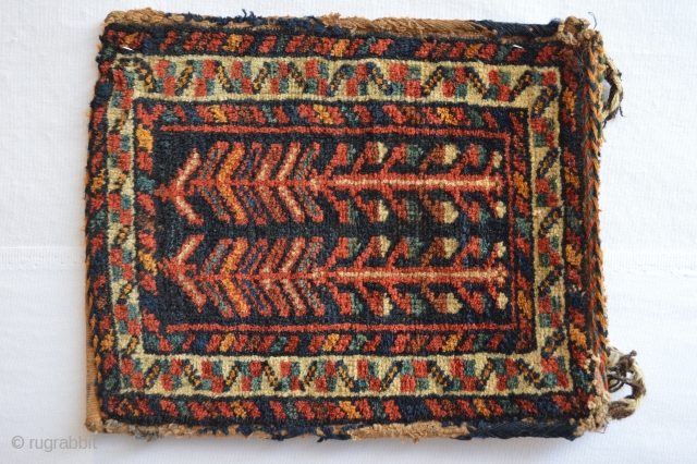 RARE,Diminutive Colorful end 19th century  Afshar Bag/Chanteh 
approximately 30x24 centimeters or 11.5 x 9.5 inches... As found 
              