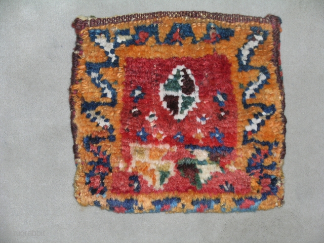 Central Of Iran
Fars Province
Ghashghai-lori Tribal
small knotted Bag
Wool&Cotton On Wool Foundation
Circa,1920
Size,0.20cmx0.20cm                       