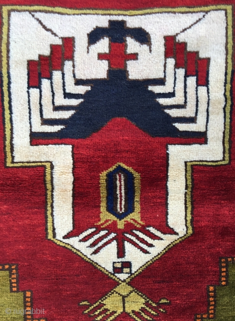 Unusual Anatolian yoruk prayer Rug Size:126x90Cm Circa 19th                         