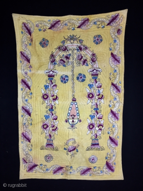 Hand Block Printed Anatolian Quilt early 20th Century. 124x81 cm / 4’1”x2’8”                     