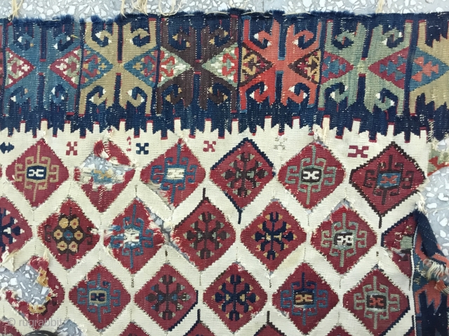 East Anatolian Kilim fragment, almost certainly Adana. 19th century. 
Size:254x81cm  / 8’4”x2’8”                    