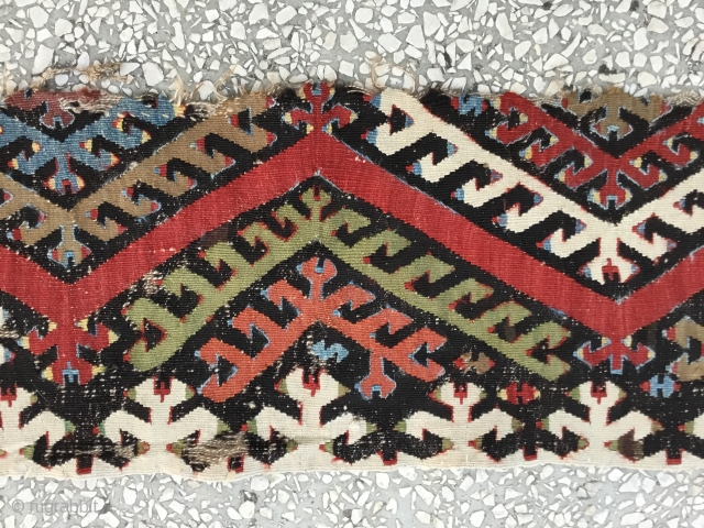 Central Anatolian Hotamış Kilim Fragment 19th Century...
Size:426x31Cm / 14”x1’1”                        