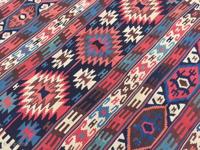 Caucasian Kilim 19th Century Size:427x156cm / 14”x5’1”                          