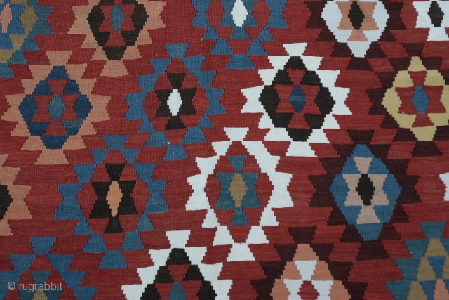 Antique Caucasian Kazak Kilim Great Colors 
Size:157 x 308
        5'3 x 10'5              