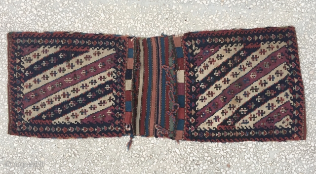  Iran End of 19th. c kilim saddle bag. 
size:130 X 48cm / 4'4" X 1'7"                 