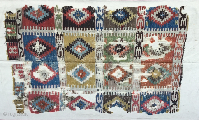 Konya Kilim Fragment,(Seydisehir)
Beginning of 19th Century 
Size: 153 x 295 cm]
         5" x 7'9"           