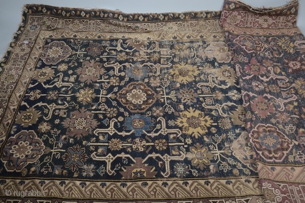 OLD AVSHAN KUBA CARPET 164"X78"(13'8"x6'6")
FRESH TO THE MARKET STRAIGHT FROM AN ENGLISH COUNTRY HOUSE. FINE QUALITY A FEW PROBLEMS(country house condition) BUT STILL VERY USEABLE AND A LOOK OF FADED COUNTRY HOUSE  ...