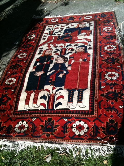 Very unusual design. Early 20th century Baluch rug. In perfect pile. The rug speaks for itself.                 