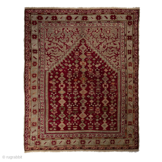 Antique Turkish Banaz Oushak Village Rug, Circa 1870,
5’5 x 6’7 Ft.
Kayarugs1@gmail.com                      