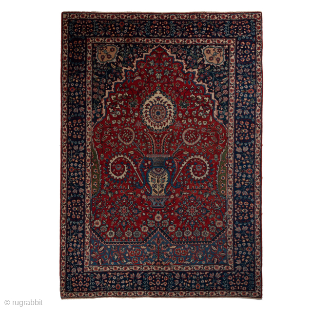 Antique Tabriz Village Rug, Circa 1900, 4’6 x 6’2 Ft.                       