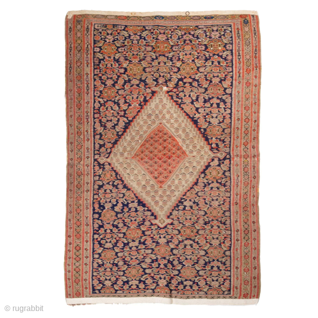Antique Senneh Kilim, Circa 1880, 4’3 x 6’4 Ft.                        