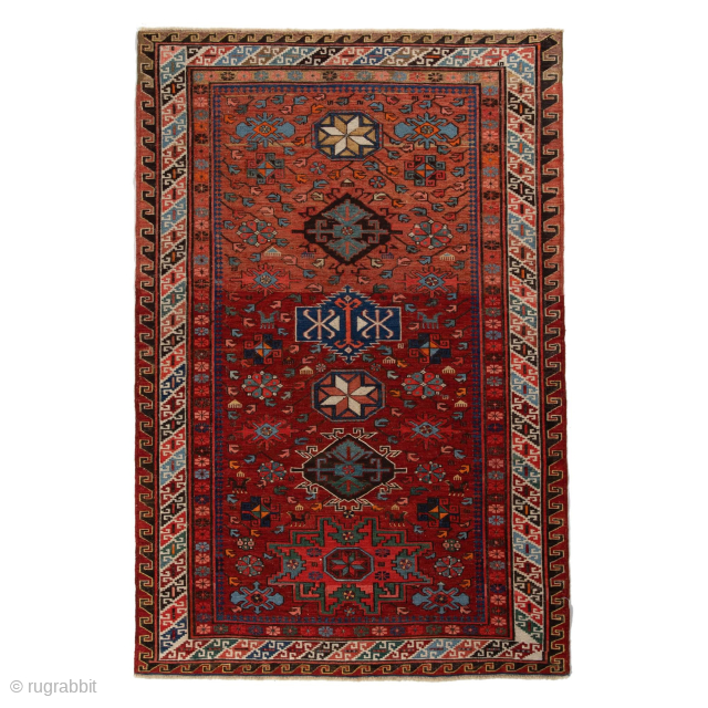 Antique Caucasian Soumak Kilim, Circa 1900, 3’8 x 4’5 Ft.                       