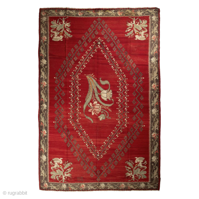 Antique Bessarabian Kilim, Circa 1920, 8’5 x 12’11 Ft.
Kayarugs1@gmail.com                        