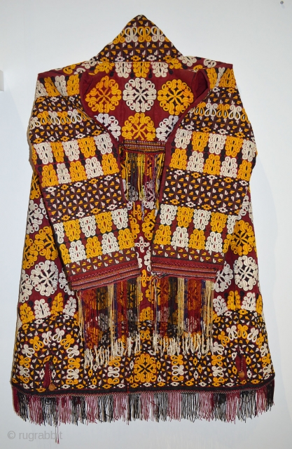 A very fine vintage Turkmenistan wedding cloak                          