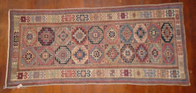 Moghan rug,Caucasus,around 1900,(102-246 cm),evenly worn                            