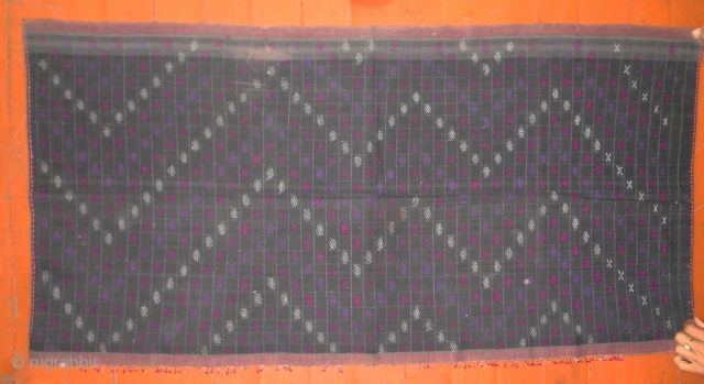 Khami Chin womsns skirt,Burma, hand spun cotton and silk embroidery with bottom bead fringe,
(some beads missing,they can be removed as most of the Khami textiles like this don't have beads)) the textile  ...