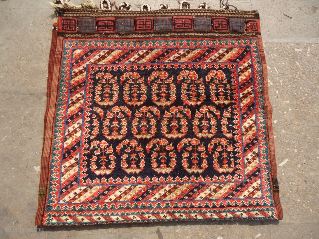 Afshar or Qashqai bagface ?.Very beautiful colors,great condition.Original backing.shiny wool.A pce with lot of beauty in it.Size 2'4"*2'2".E.mail for more info.            