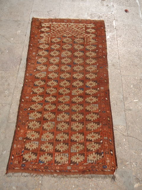 Uzbek Prayer Rug with nice colors,good design and condition.No repair done.Ready for use.E.mail for more info.                 