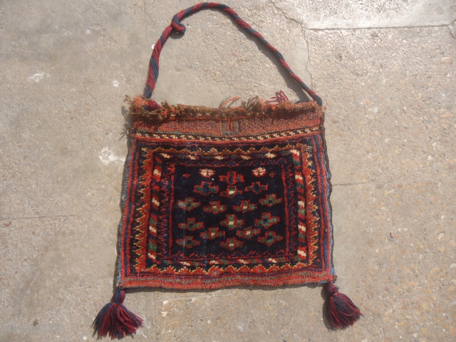 Qashqai or Vermain Chanteh beautiful design and great natural colors,original Kilim backing soft shiny wool.Size 1'2"*1'.E.mail for more info and pics.            