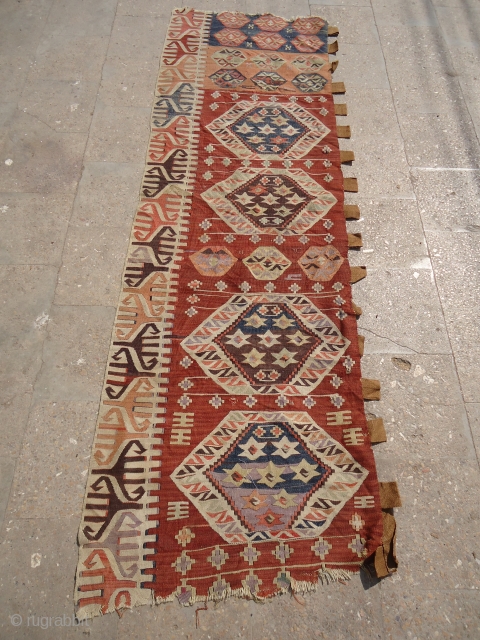 Beautiful Anatolian Kilim Frag,as found,good colors and design.Size 7'10"*2'6".E.mail for more info.                     
