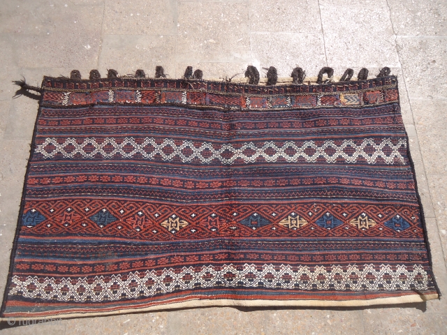 Large Baluch Grain Bag with great colors and very nice design,excellent condition.Size 4'6"*2'7".E.mail for more info and pics.               