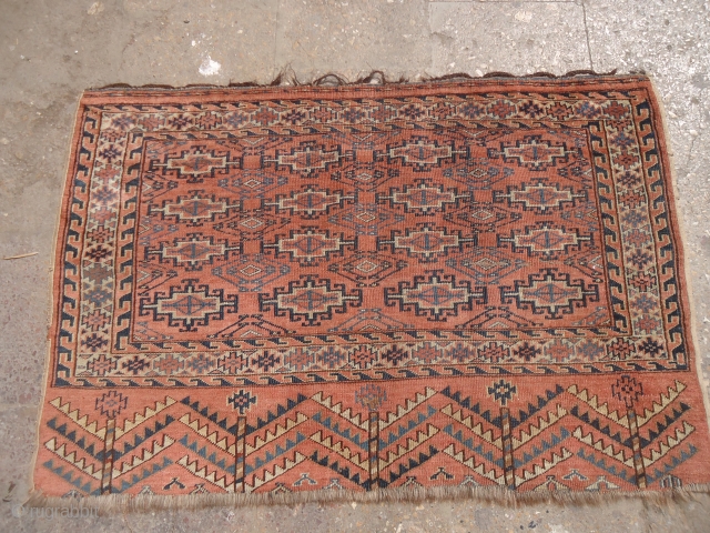 Turkmon Chuval with very good condition no repairs or work done,fine weave and good colors.Size 3'8"*2'4".E.mail for more info and pics.            