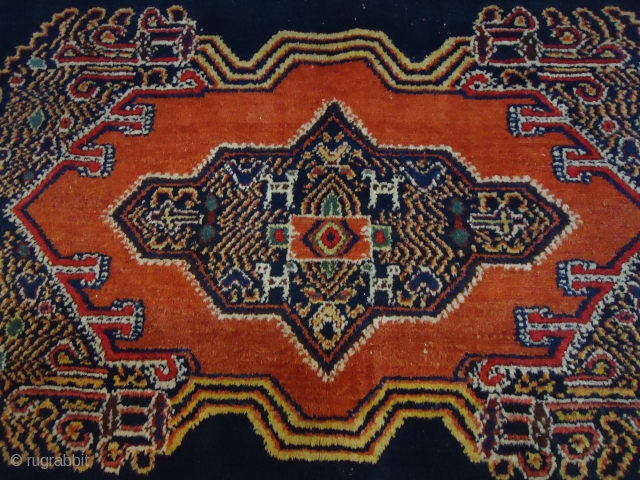 Finely woven Senneh Poshti,with great colours and design,Ready for the show,Size 3'3"*2ft.E.mail for more info.                  