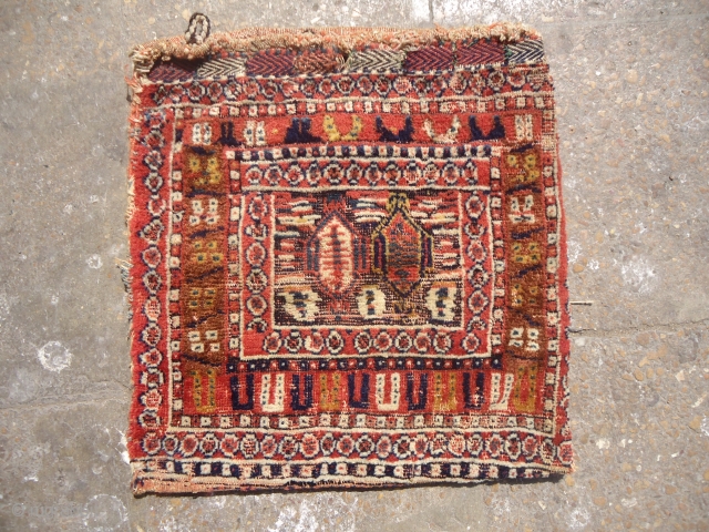 Afshar Bagface with extra fine weave,all natural colors,unsual design.Size 1'5"*1'4".E.mail for more info and pics.                  