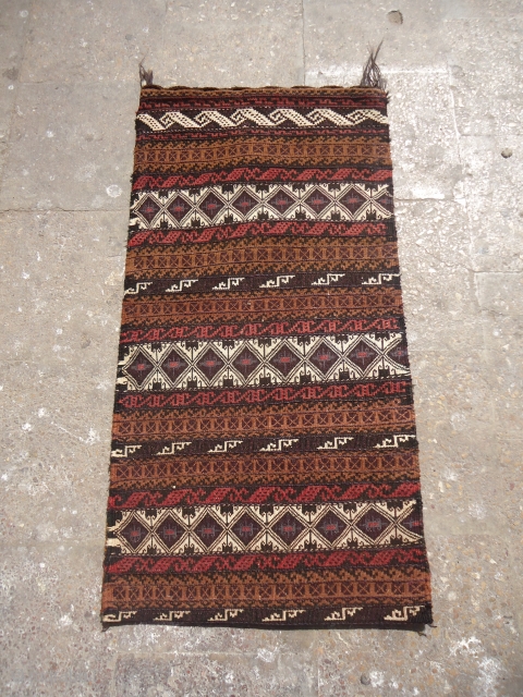 Sistan Baluch Balisht with original backing and great natural colors,beautiful desigen and fine weave,all original without any repair or work done.Size 3ft*1'8".E.mail for more info and pics.      