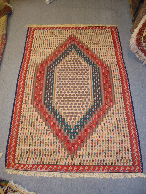 Very fine Senneh Kilim,with beautiful colors and design,excellent condition,E.mail for more info.                     
