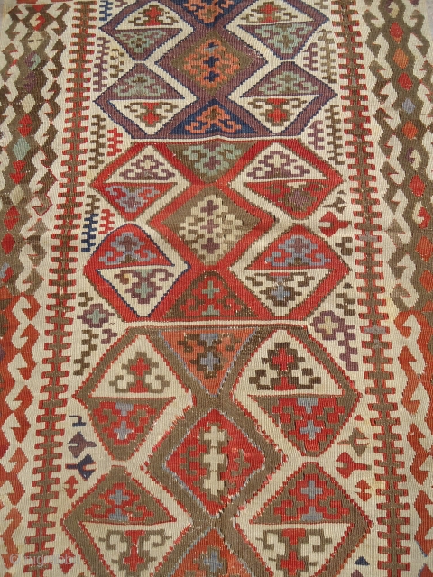 Small Anatolian Kilim,with beautiful colors and design.Size 4*2'7".E.mail for more info.                      