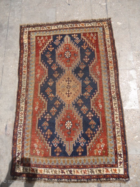 Small Jewel Qashqai rug with beautiful colors and design,very fine weave.Size 4*2'7".E.mail for more info.                  