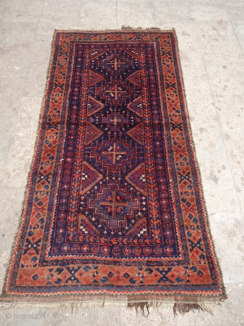 Exceptional Baluch rug with wonderful colors and shiney glossy wool,good condition and design.E.mail for more info.                 