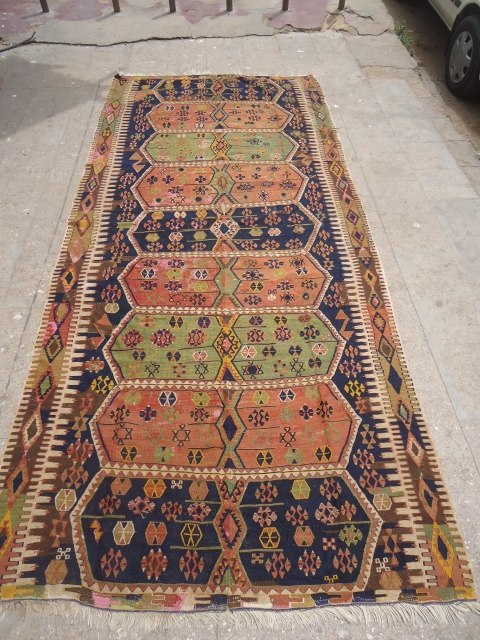 Anatolian Kilim Fag,good colors and design,fine weave,good age.Size 11'6"*5'3".E.mail for more info and pics.                   