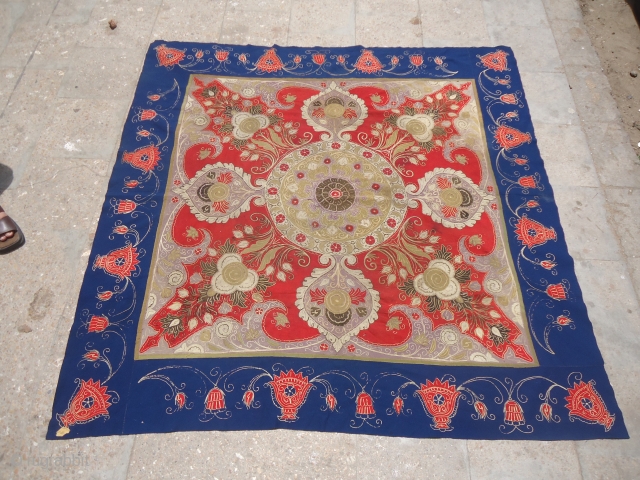 Beautiful Antique Rasht Embriodery,very fine piece with good colors, design and age,Size 5'4"*5'4".E.mail for more info and pics.               