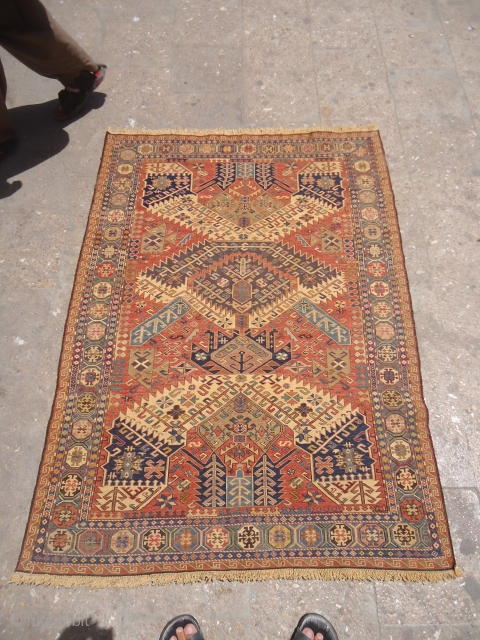 Caucasian Dragon Soumac fine weave and nice colors,beautiful design,very good condition.Size 4'11"*3'7".E.mail for more info and pics.                