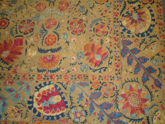 Antique Uzbek Susani,good age colours and condition.beautiful desigen.Size 7*5ft.E.mail for more info.                     