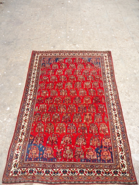 Red ground very finely woven Qashqai Rug with very good condition,all natural colors and beautiful design,All sides and corners are original just a little repair downside.Size 6*4 ft.E.mail for more info and  ...