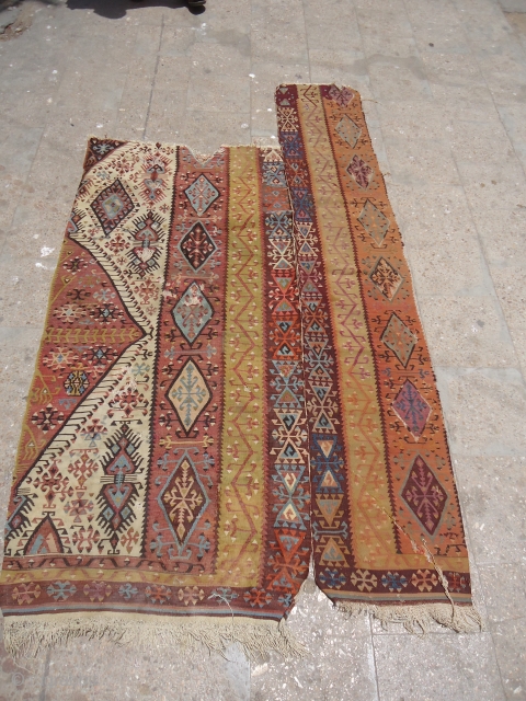 Anatolian Kilim Fragment,with nice colors,desigen and fine weave.As found.E.mail for more info.                     