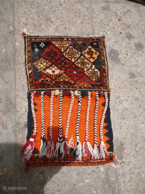 Piled Qashqai Chanteh with original Kilim backing and tassels,beautiful design.Fine weave.E.mail for more info.                   