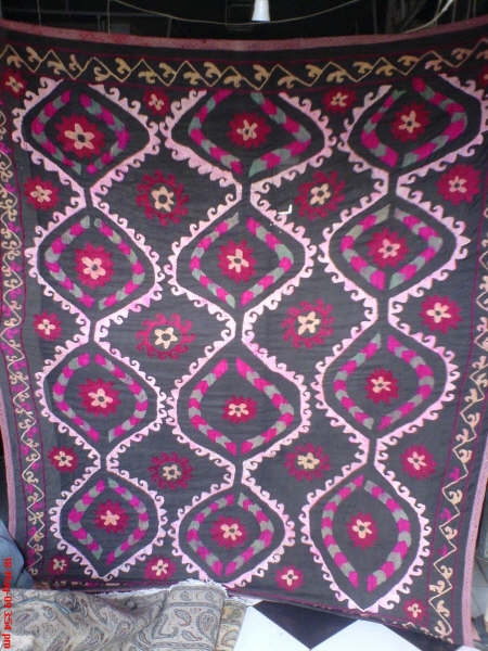 Uzbek Suzani,silk threads on cotton,good colours,desigen and condition.Very Low price.                       