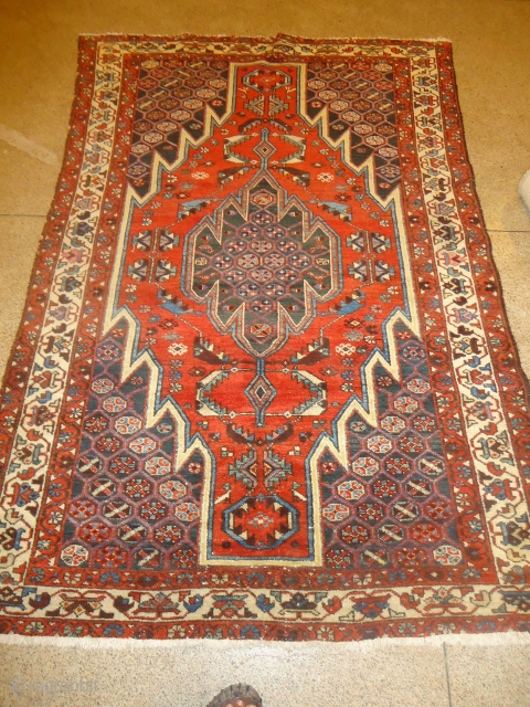 Persian Rug with beautiful desigen and colours,good condition without any repair,Handwashed ready for the floor.Size 6'4"*4'4".                 