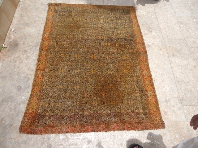 Early and extra finely woven "Rainbow Colors Silk Foundation Senneh Rug Fragment",very finely woven,beautiful deaigen,early age,very dirty need a wash,Wool pile with multi-color foundation"rainbow" sennaAs found.Size 6*4'4".E.mail for more info.   