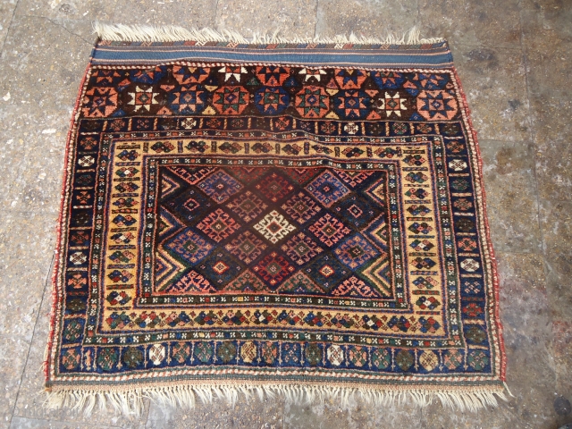 Kurd Jaf,exceptional colours and desigen,Excellent condition without any repair,Very supereb piece.Full soft and lustorious pile,Hand washed clean and ready for display.Size 3'8"*3'2".E.mail for more info.        