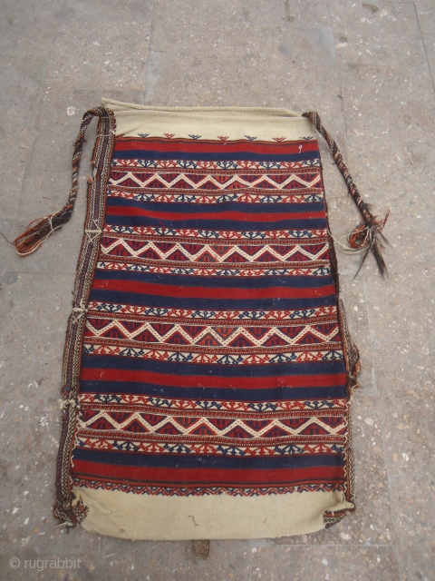 Anatolian Flatwoven Grain bag with nice natural colors and original Kilim backing,good condition age and design.E.mail for more info and pics.            