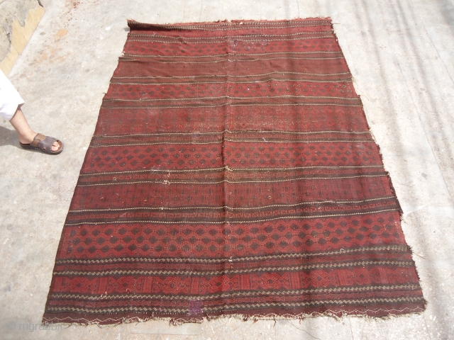 Antique Baluch Kilim Flatweave,nice colors and desigen,good age,As found wihtout any work or repair done.Size 7*5'4".E.mail for more info and pics.            